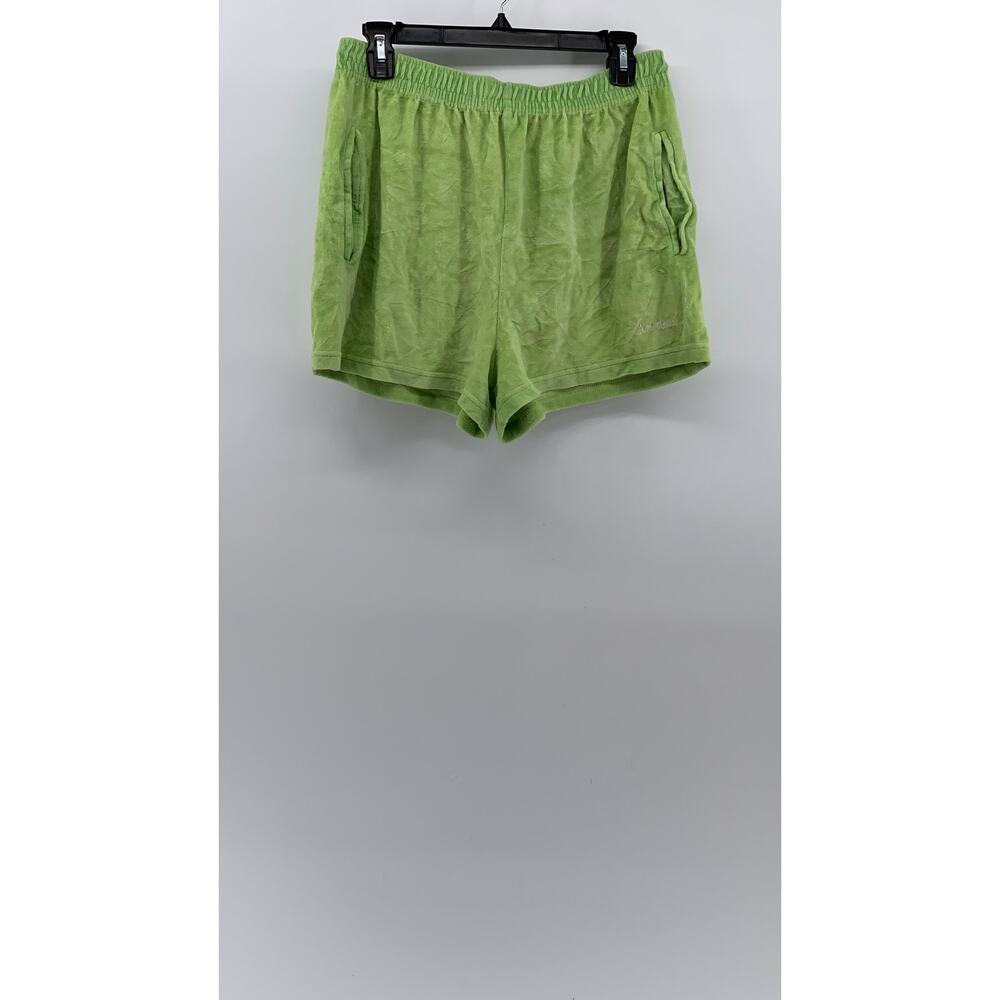 IETS FRANS Women's Green Velour Drawstring Pull-On Shorts SZ M